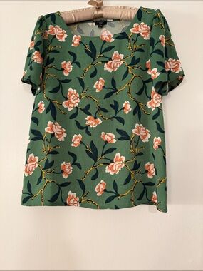 Ann Taylor Factory Women’s Green Floral Square-Neck